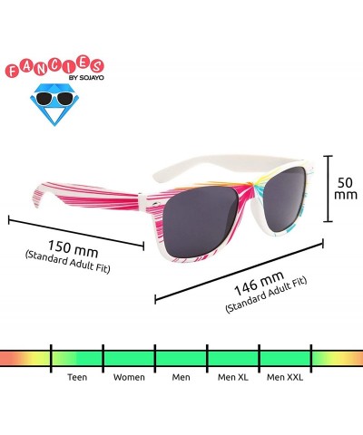 Wayfarer 2 Pair HQL Miami Fancies by Sojayo - 1 Sojayo-xbright Neon Orange & 1 White (2 Pack) - C618C5Q0SUY $10.31