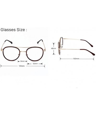 Sport Round Metal Full Frame Sunglasses Retro Literary Glasses Flat Mirror Frame - 6 - CN190R08YD4 $24.29