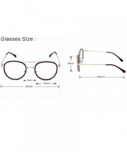 Sport Round Metal Full Frame Sunglasses Retro Literary Glasses Flat Mirror Frame - 6 - CN190R08YD4 $24.29
