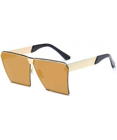 Oversized Womens Vintage Square Oversized Polarized Sunglasses - Gold - CJ19607D7C3 $13.88