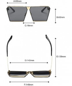 Oversized Womens Vintage Square Oversized Polarized Sunglasses - Gold - CJ19607D7C3 $13.88