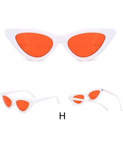 Cat Eye Fashion Sunglasses for Women Retro Cat Eye Shades Sun Glasses UV 400 Lens Protection Goggles (H) - H - C6190DK5DGR $8.35