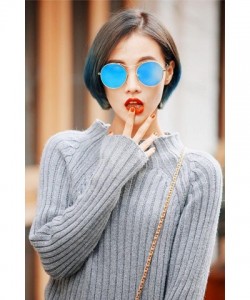 Aviator Korean metal sunglasses - Blue Color - CO12JTEBTB3 $28.49