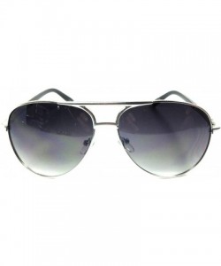 Oval Coin Edge Metallic Aviator Sunglasses - Silver - CG12NT4T7P6 $8.95