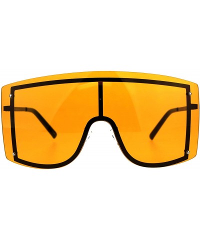 Oversized Extra Oversized Shield Robotic Futuristic Pop Color Sunglasses - Black Orange - CH18CMN2UMO $30.90