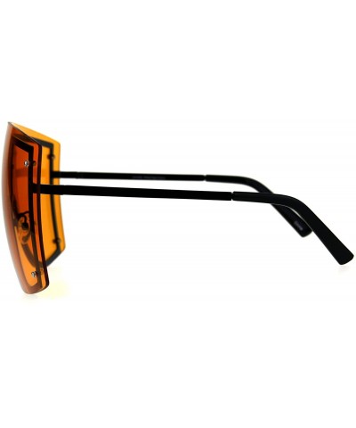 Oversized Extra Oversized Shield Robotic Futuristic Pop Color Sunglasses - Black Orange - CH18CMN2UMO $10.91