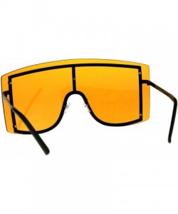 Oversized Extra Oversized Shield Robotic Futuristic Pop Color Sunglasses - Black Orange - CH18CMN2UMO $10.91