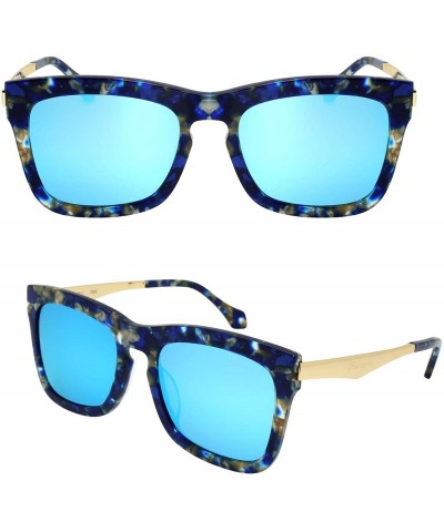 Square Trendy Fashion Handmade Acetate Square Sunglasses with Quality UV CR39 Lens Gift Pakcage Included - C718RECUSS0 $32.07