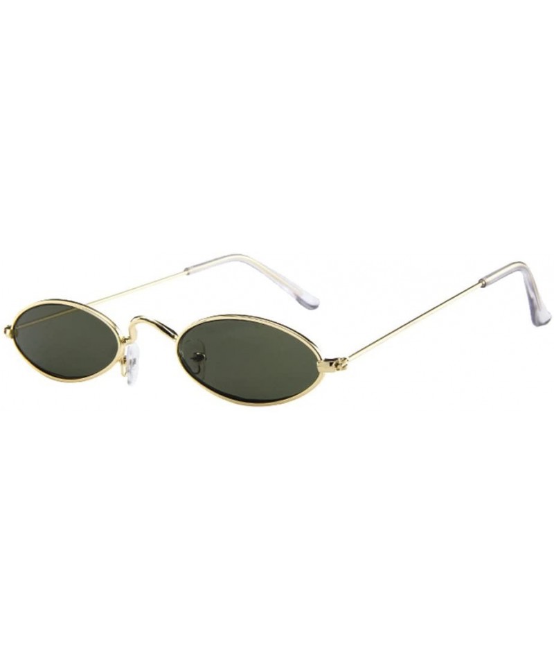 Oval Fashion Sunglasses for Men Women Retro Small Ellipse Metal Frame Shades Eyewear Glasses - Multicolor 6 - CI19000N0XS $9.17