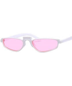 Cat Eye Small Cat Eye Square Sunglasses Women Brand Designer Retro Cateyes Black Gray - White Pink - CT18XQZHAMU $9.68
