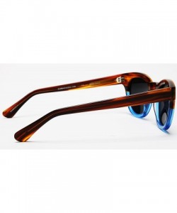 Round Women's Polarized Modern Classis Vista Horned Rim Vintage Sunglasses - Blue - CO12E0DXC8V $38.38