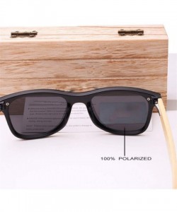 Square Bamboo Sunglasses Wood Polarized Glasses Sunglasses Wooden Sun Glasses - Brown Bamboo - CX194OWLWE2 $30.99