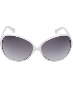 Butterfly Oversized Round Frame Women's Butterfly Fashion Statement Sunglasses - White - Gradient Smoke - CA11P3RCKT1 $8.84