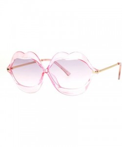 Oval Love Lip Shape Kiss Womens Sunglasses - Pink - CD12K07RDHH $6.97