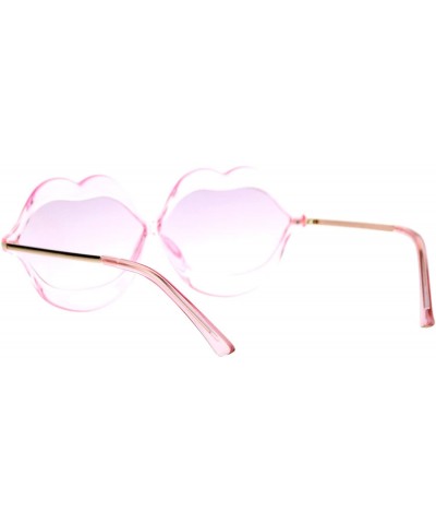 Oval Love Lip Shape Kiss Womens Sunglasses - Pink - CD12K07RDHH $6.97
