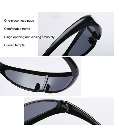 Wrap Futuristic Cyclops Sunglasses For Cosplay Narrow Cyclops Adult Party Glasses Wrap - 7 - CL18H39L36K $10.35