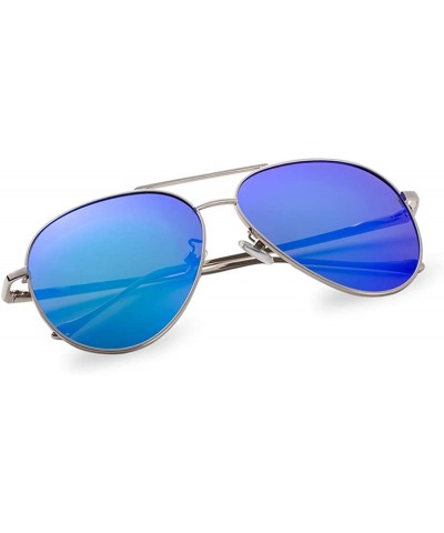 Round aviator Polarized sunglasses for men women fishing driving sunglasses uv protection - Blue - CH18WULTA29 $18.55