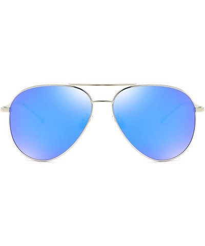 Round aviator Polarized sunglasses for men women fishing driving sunglasses uv protection - Blue - CH18WULTA29 $18.55
