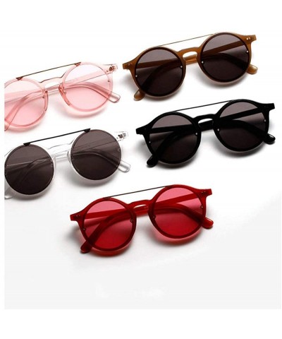 Round New fashion double nose Korean version of the trend retro unisex marine color film hip hop sunglasses UV400 - C818M0N4E...