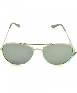 Rectangular Trendy Classic Aviator Sunglasses Men/Women Sunglasses 100% UV Protection - Gold - CF129IJX0JD $9.06