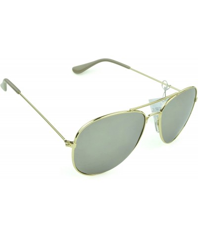 Rectangular Trendy Classic Aviator Sunglasses Men/Women Sunglasses 100% UV Protection - Gold - CF129IJX0JD $9.06