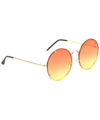 Oversized GLO Olivia Round XL Oversized Classic Lennon Circle Sunglasses - Gold & Black Frame - CN18WGDA7OW $8.90