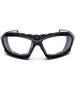Shield Oversized Men's Sport Padded Motorcycle Bikers Sunglasses - Black - Clear - CX11P3ROIVT $22.42