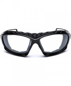 Shield Oversized Men's Sport Padded Motorcycle Bikers Sunglasses - Black - Clear - CX11P3ROIVT $8.74