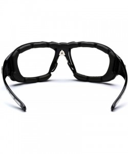 Shield Oversized Men's Sport Padded Motorcycle Bikers Sunglasses - Black - Clear - CX11P3ROIVT $25.33