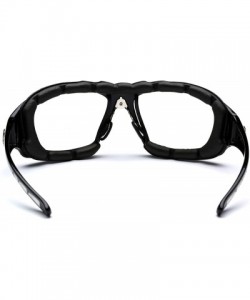 Shield Oversized Men's Sport Padded Motorcycle Bikers Sunglasses - Black - Clear - CX11P3ROIVT $8.74