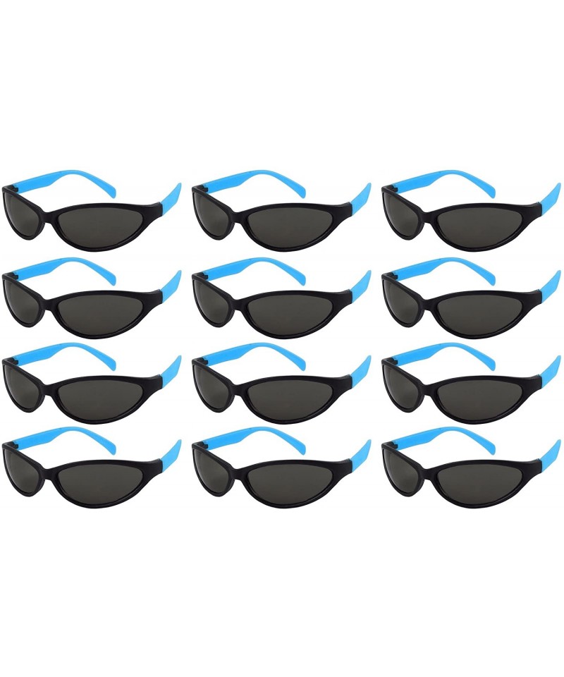 Wayfarer 12 Pack 80's Style Neon Party Sunglasses Adult/Kid Size with CPSIA certified-Lead(Pb) Content Free - C112MWWC3BU $9.12