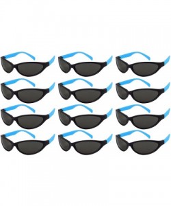 Wayfarer 12 Pack 80's Style Neon Party Sunglasses Adult/Kid Size with CPSIA certified-Lead(Pb) Content Free - C112MWWC3BU $9.12