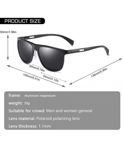 Square Men Polarized Square Sunglasses Metal Aluminum Magnesium Frame Male Sun Glasses for Driving - C5blue Mirror - CJ199HWM...
