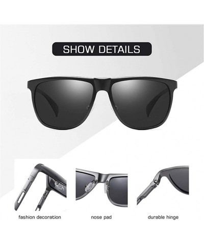 Men Polarized Square Sunglasses Metal Aluminum Magnesium Frame Male Sun ...