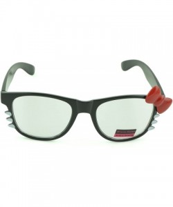 Oval Women's Kitty Style Sunglasses with Whisker or Bow Accent - Black-kitty1 - CG12D1CQD7J $11.05