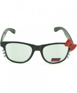 Oval Women's Kitty Style Sunglasses with Whisker or Bow Accent - Black-kitty1 - CG12D1CQD7J $11.05