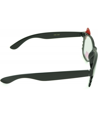 Oval Women's Kitty Style Sunglasses with Whisker or Bow Accent - Black-kitty1 - CG12D1CQD7J $11.05