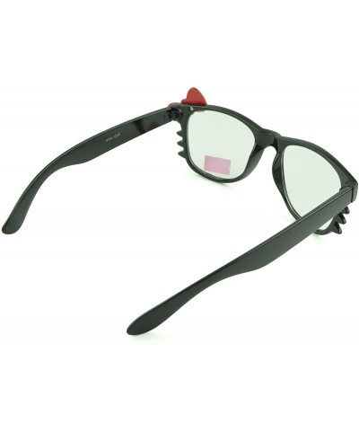 Oval Women's Kitty Style Sunglasses with Whisker or Bow Accent - Black-kitty1 - CG12D1CQD7J $11.05