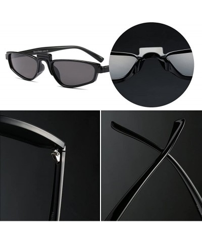 Rectangular Women Fashion Party Rectangular Eyeglasses Fancy Retro Eyewear Classic Sunglasses - Black/Grey - C21805XO460 $11.78