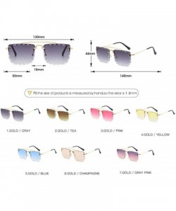 Square Sunglasses Womens Rimless Square Eyewear Retro Oversized Diamond Cut Glasses Mens Vintage Frame Sunglasses - CL198Q4NU...