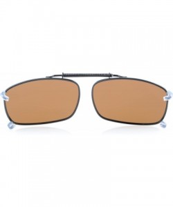 Oval Large Polarized Clip On Sunglasses 60mm Wide x 42mm Height Millimeters - C60-brown - CZ18ITXKMC3 $9.51