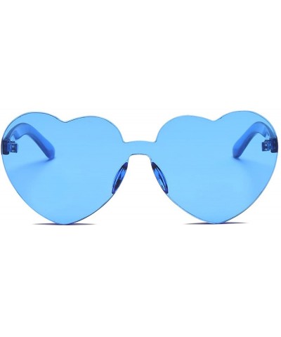 Square Women Fashion Heart-shaped Shades Sunglasses Integrated UV Candy Colored Glasses - G - CN18MHKZ9SC $11.58