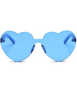 Square Women Fashion Heart-shaped Shades Sunglasses Integrated UV Candy Colored Glasses - G - CN18MHKZ9SC $11.58