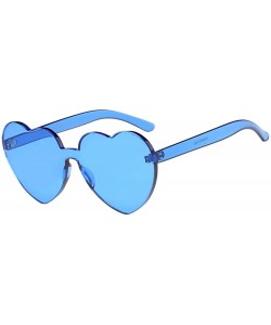 Square Women Fashion Heart-shaped Shades Sunglasses Integrated UV Candy Colored Glasses - G - CN18MHKZ9SC $11.58