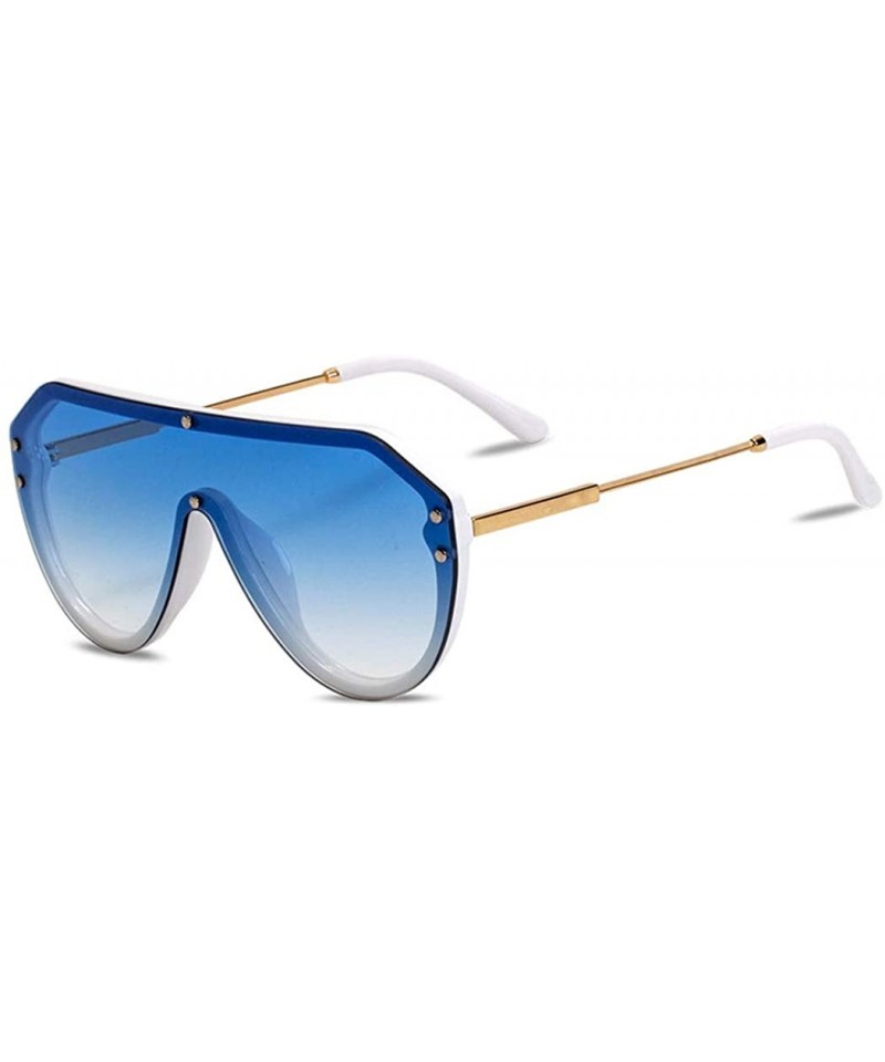 Aviator New sunglasses ladies fashion sunglasses one-piece lens sunglasses - E - CK18S02UZT2 $46.55