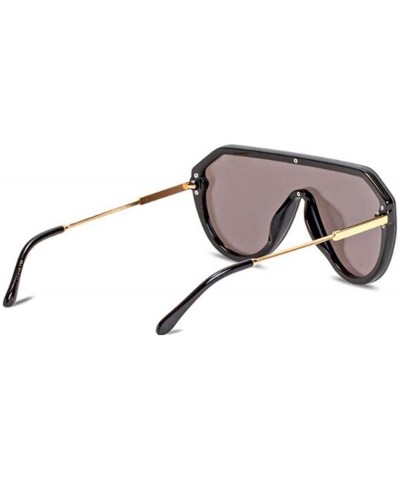 Aviator New sunglasses ladies fashion sunglasses one-piece lens sunglasses - E - CK18S02UZT2 $46.55