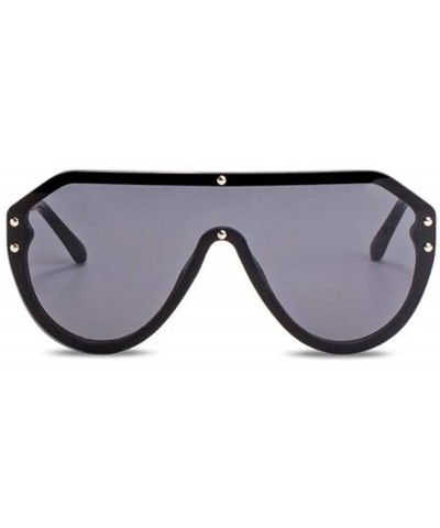 Aviator New sunglasses ladies fashion sunglasses one-piece lens sunglasses - E - CK18S02UZT2 $46.55