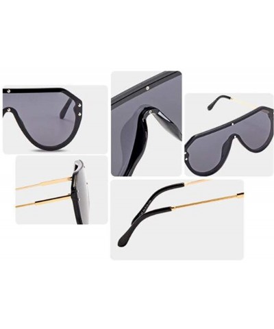 Aviator New sunglasses ladies fashion sunglasses one-piece lens sunglasses - E - CK18S02UZT2 $46.55