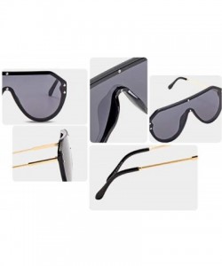 Aviator New sunglasses ladies fashion sunglasses one-piece lens sunglasses - E - CK18S02UZT2 $46.55