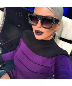 Rimless Fashion Reinestone Sunglasses Women Brand Designer Vintage Men Crystal 997254Y - Gloss Black - C1184XUHY7Y $26.42
